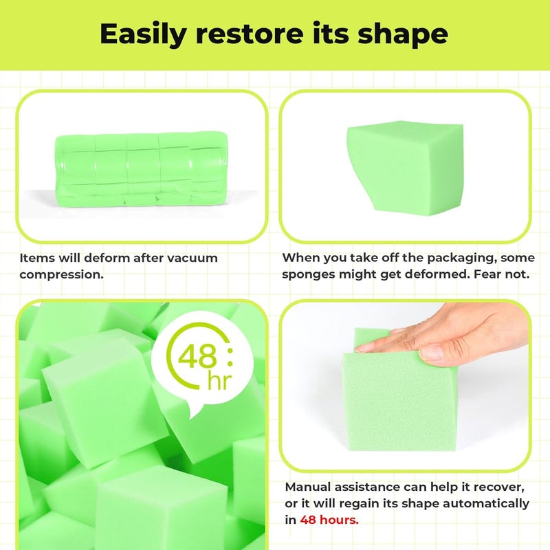 TRENDBOX Foam Cube, 100 PCS of 3.15 x 3.15 x 3.15 Inch Soft Blocks, Gymnastics, Rock Climbing, Trampoline and Other Sports Cushion Pads, Indoor Park Foam Pit Filler - Light Green - Image 5